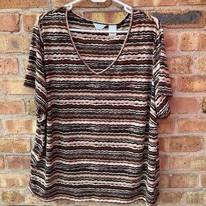Laura Ashley Women's Brown Top, Size 2X